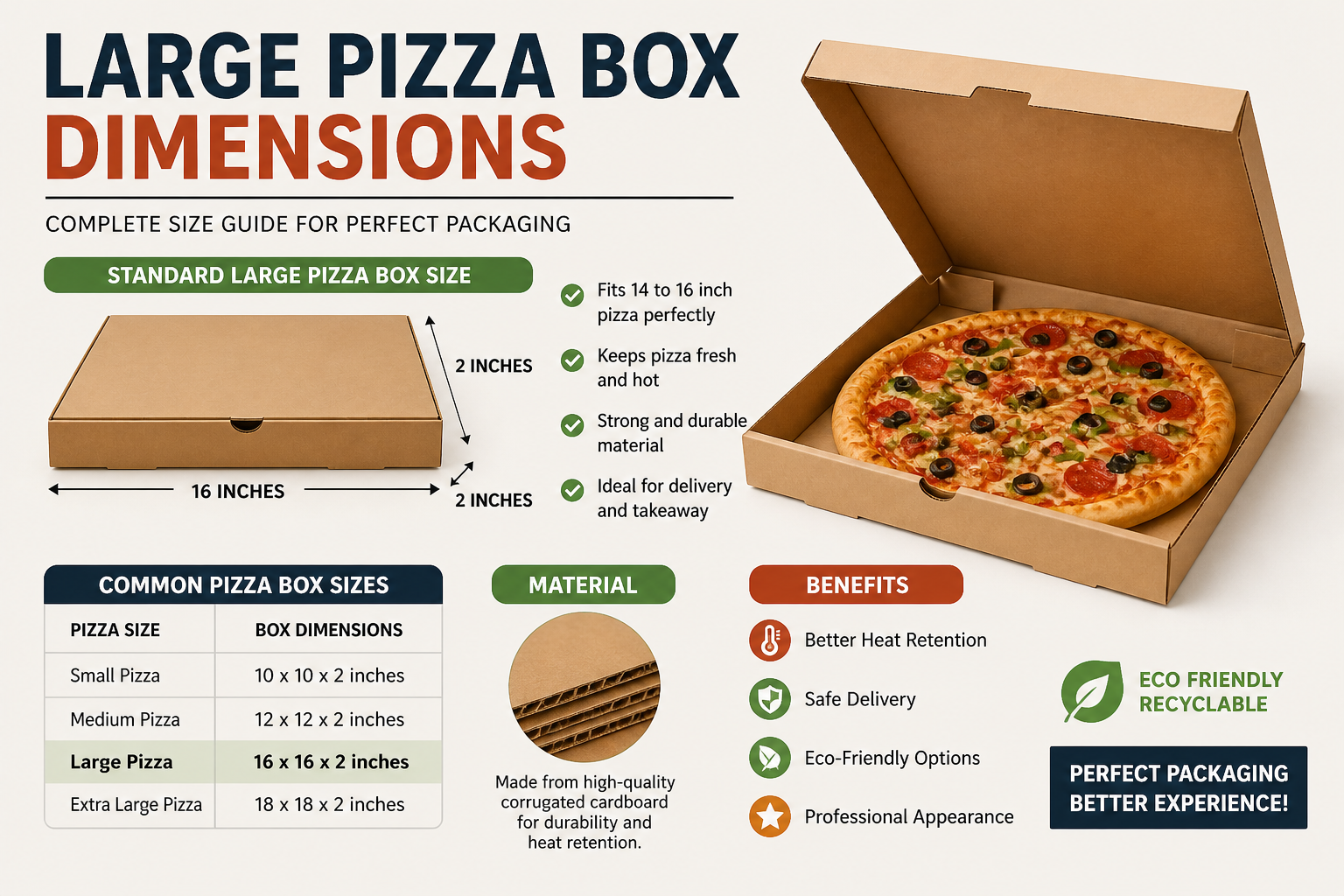 Large Pizza Box Dimensions